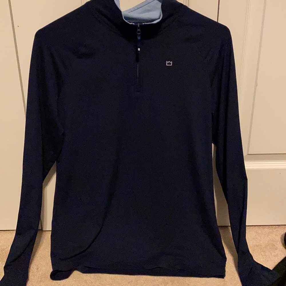 COPY - Boys Crown and Ivy Long Sleeve Drifit zip up shirt navy